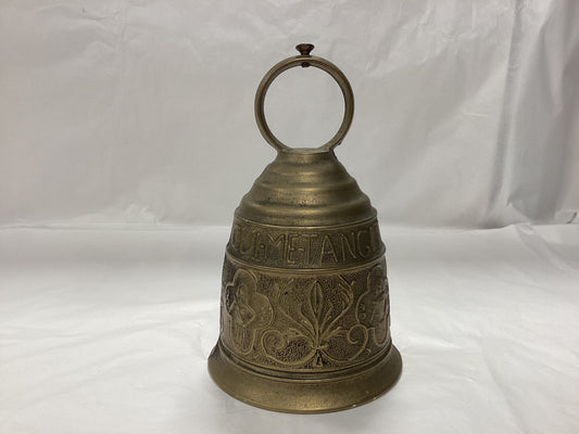 Antique Brass Monastery Bell - “Qui-Me-Tangit-Vocem-Meam-Audi” (Translation from Latin- “Whoever touches me hears my voice”)