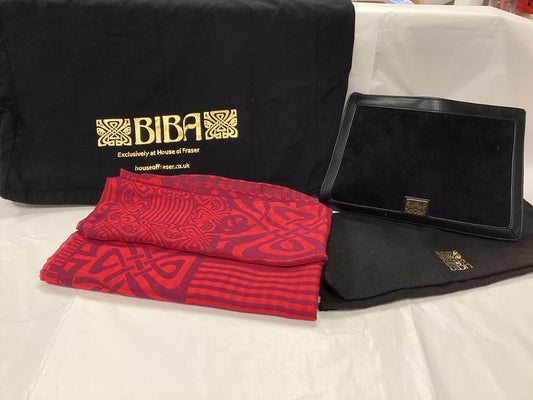 BIBA The Definitive Range Desirable Bundle, Tote bag, Large Scarf Wrap, Clutch Bag and slip cover, in Excellent Condition