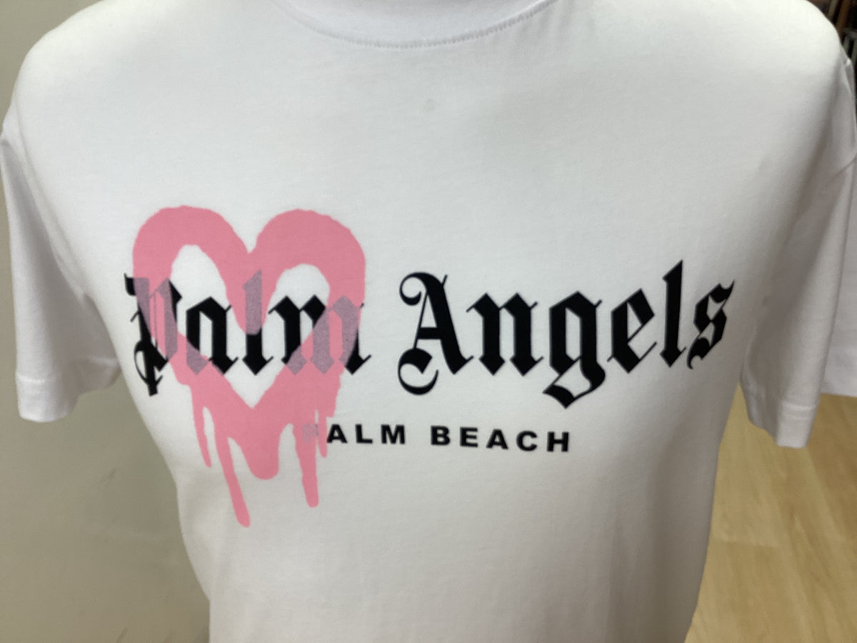 Palm Angels new men’s White with pink motif t-shirt size small BNWT