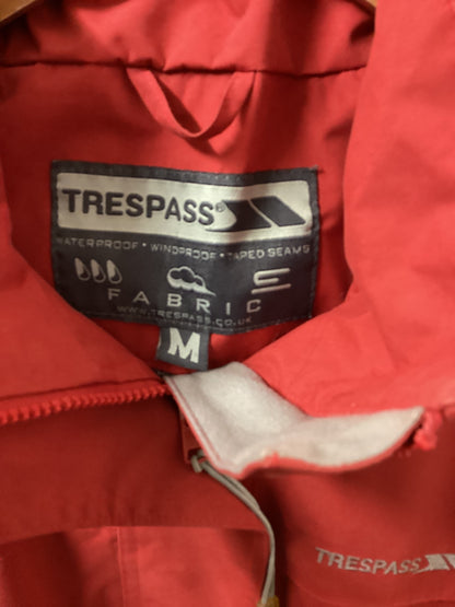 Trespass Men’s Red Waterproof Jacket Size Medium