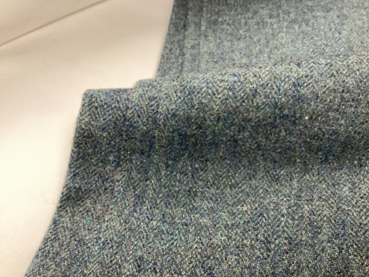 New Harris Tweed fabric 5yards x 29 Ins. Lightweight Mid Blue herringbone