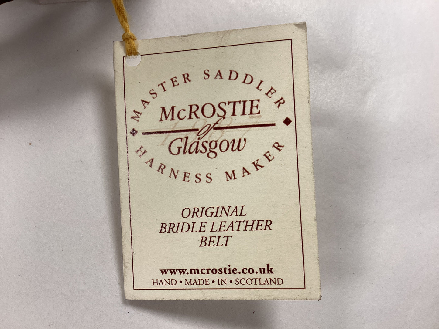 McRostie of Glasgow Tan-Brow Real Leather Bridle Belt for Highland dress, Variable sizes from 37-43 Inches