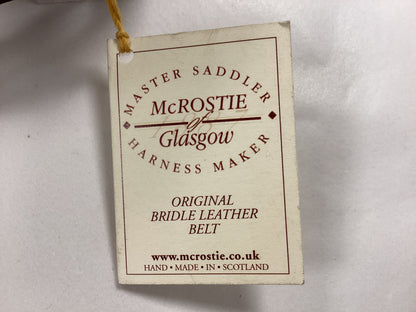 McRostie of Glasgow Tan-Brow Real Leather Bridle Belt for Highland dress, Variable sizes from 37-43 Inches
