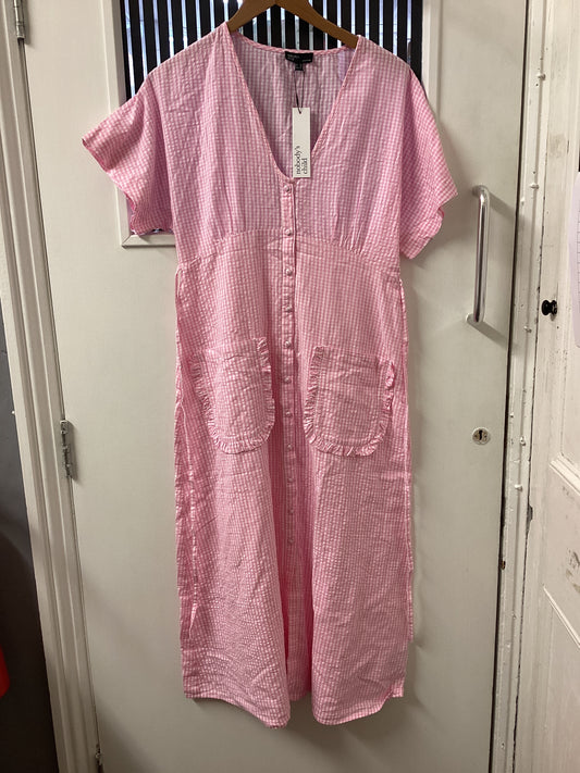 Nobody’s Child Pink Checkered Maxi Dress Size 10 BNWT