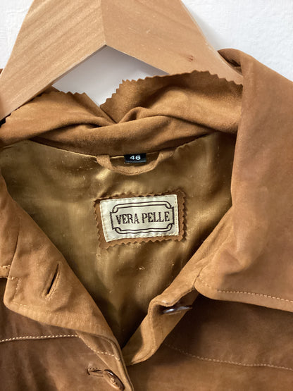 Vera Pelle Men’s Brown Leather Jacket Size 46