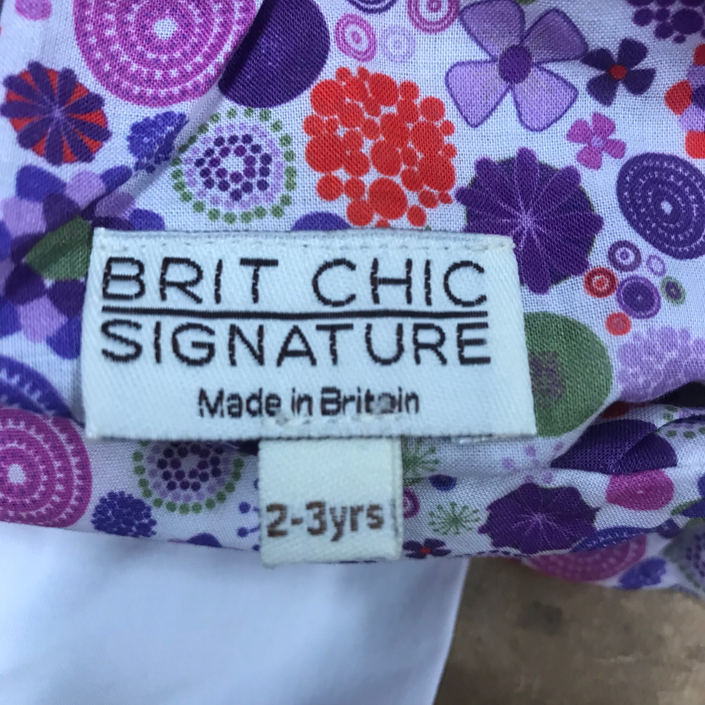 Brit Chic Signature Purple Patterned Blouse Size 2/3 Years