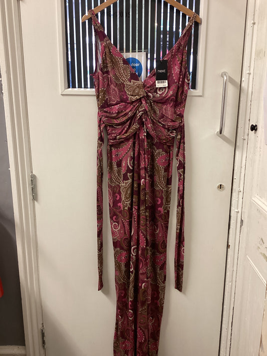 Next Pink Designed Maxi Dress Size 10 BNWT
