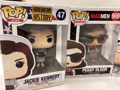New mixed bundle Funko Pops - Jackie Kennedy (47), Batman (144), Peggy Olson (909), Glow in the Dark Wonder Woman (423), Chewbacca (195)