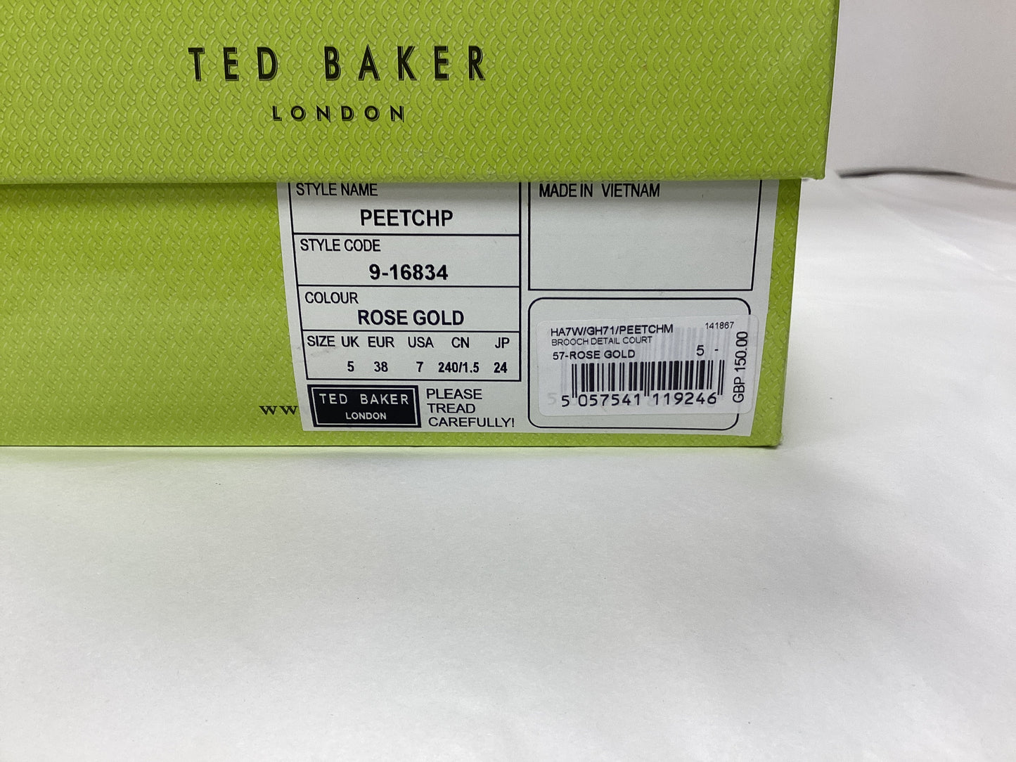 Ted Baker Rose Gold High Heels, size uk4