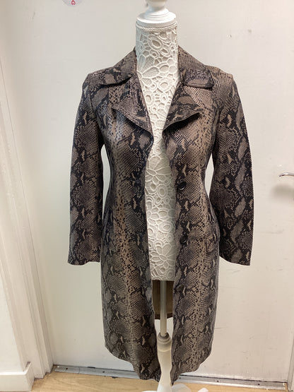 BNWT ALLSAINTS  OBA MAC Snake Grey size 6 UK 100% Lamb Leather