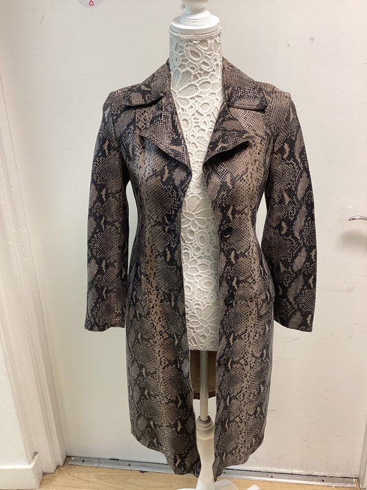 BNWT ALLSAINTS  OBA MAC Snake Grey size 6 UK 100% Lamb Leather