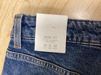 BNWT Zara Mom Jeans Mid-Blue, Size UK 10, 38cm/14inch Waist