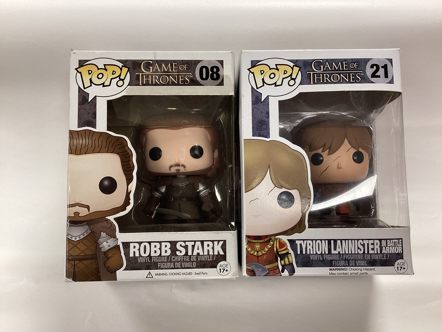 Set of 2 New Game of Thrones Funko Pops - Robb Stark (08) & Tyrion Lannister (21)