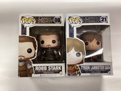 Set of 2 New Game of Thrones Funko Pops - Robb Stark (08) & Tyrion Lannister (21)