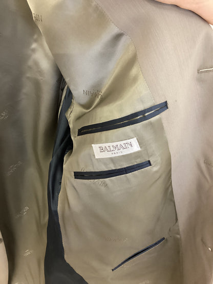 Balmain Paris Suit - Light Mushroom, 100% Fine Wool - Jacket: Size 40 Short, Trouser: 34 Inch Waist, 30 inch inside