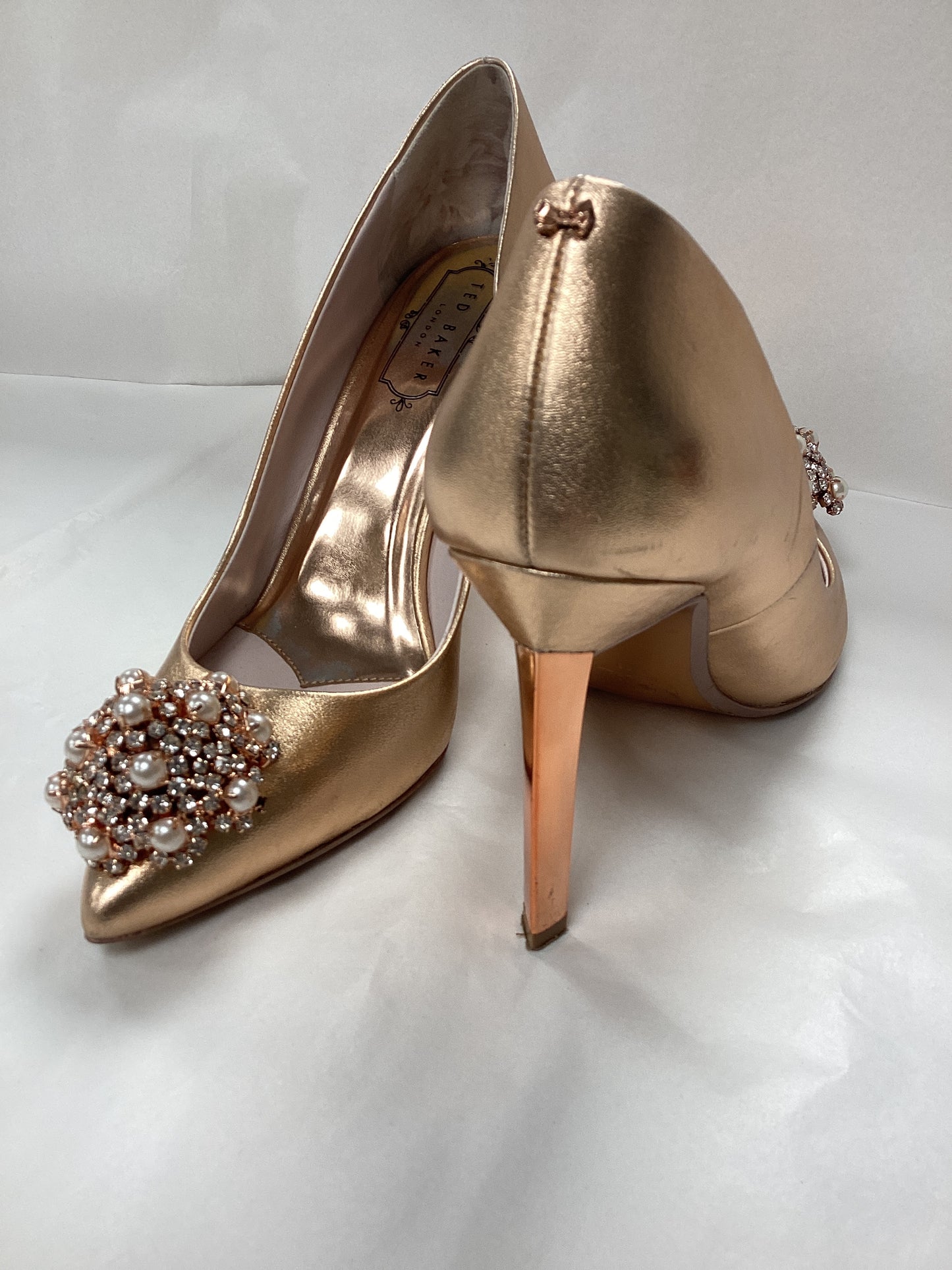 Ted Baker Rose Gold High Heels, size uk4