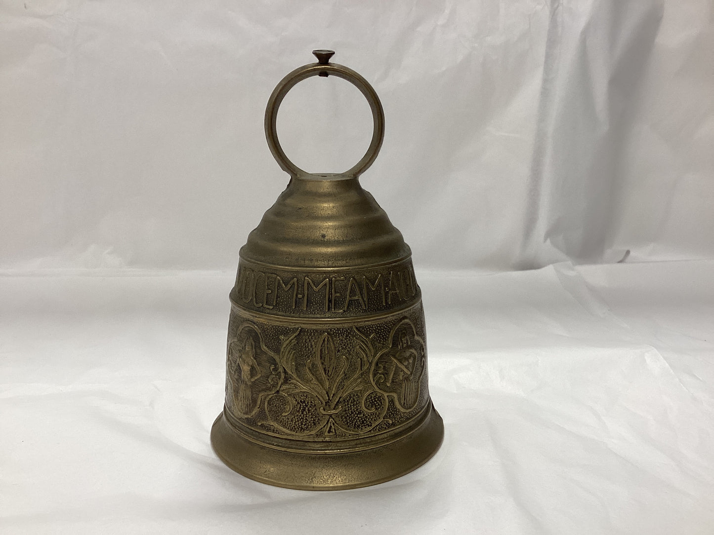 Antique Brass Monastery Bell - “Qui-Me-Tangit-Vocem-Meam-Audi” (Translation from Latin- “Whoever touches me hears my voice”)