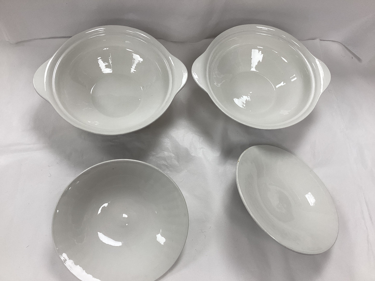 Blue Nordic English Ironstone Bowls with Lids Set of 2, 10inchesX8inches