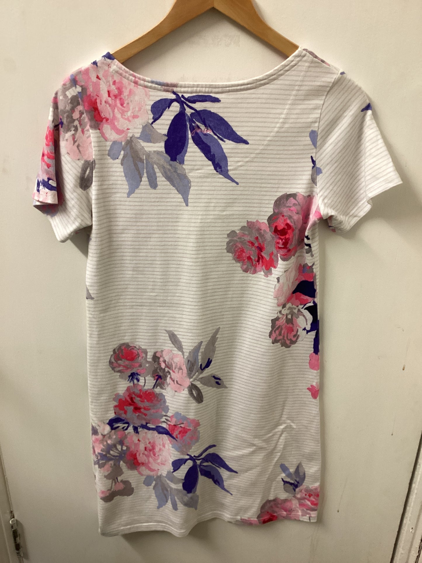 Joules White Floral Pattern Short Sleeve Dress Size UK 12
