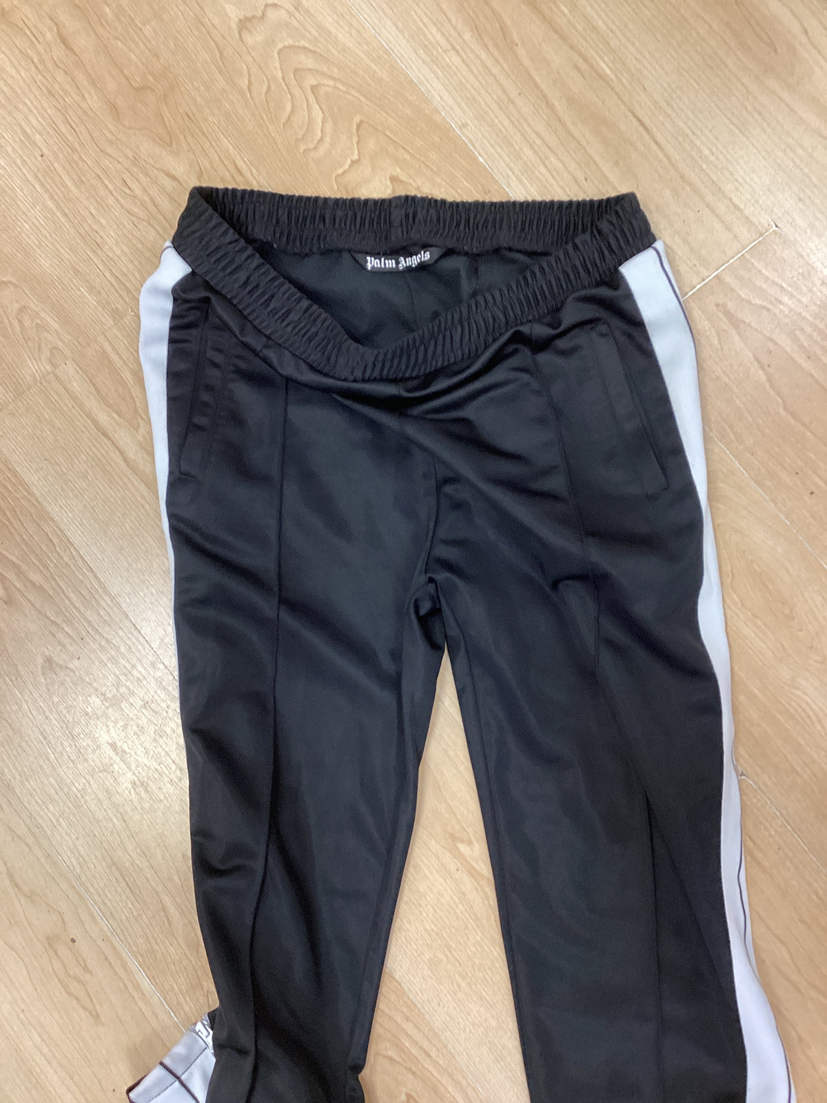 Palm Angels men’s 2piece Track Suit Black with White stripes size large