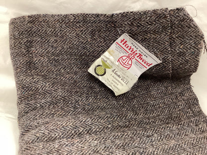 New Harris Tweed fabric 5yards x 29 inches Brown herringbone with colour flecks & original weaver and Brand labels