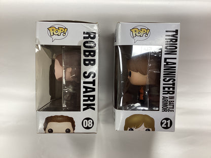 Set of 2 New Game of Thrones Funko Pops - Robb Stark (08) & Tyrion Lannister (21)