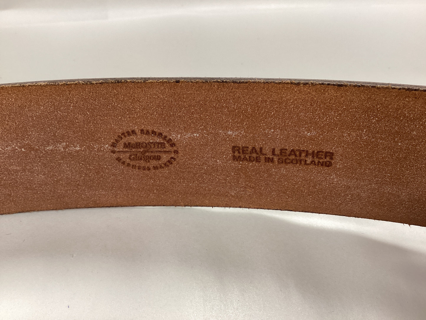 McRostie of Glasgow Tan-Brow Real Leather Bridle Belt for Highland dress, Variable sizes from 37-43 Inches
