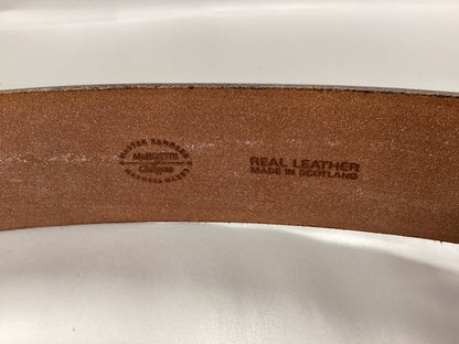 McRostie of Glasgow Tan-Brow Real Leather Bridle Belt for Highland dress, Variable sizes from 37-43 Inches