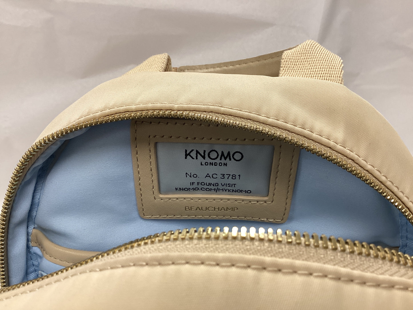 Knomo London Beauchamp 8” Backpack in Beige