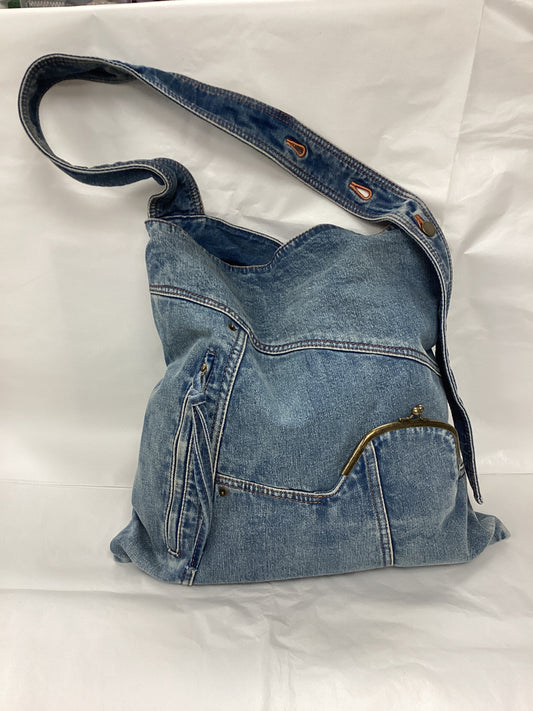 Brand New Urban Revivo Patchwork Denim Bag With Adjustable Strap