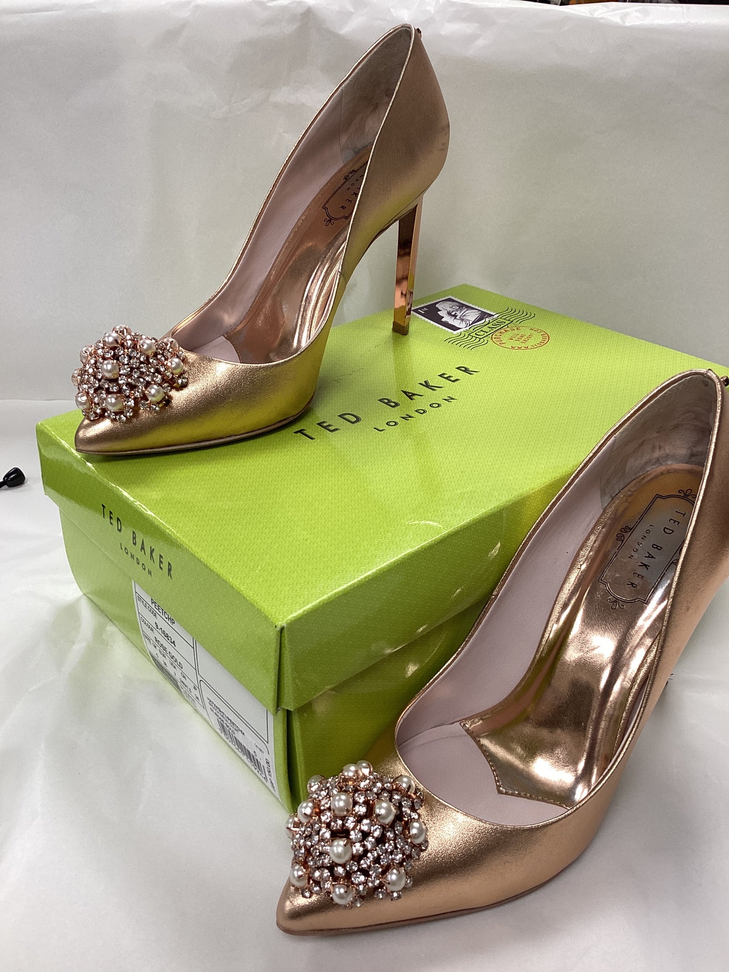 Ted Baker Rose Gold High Heels, size uk4