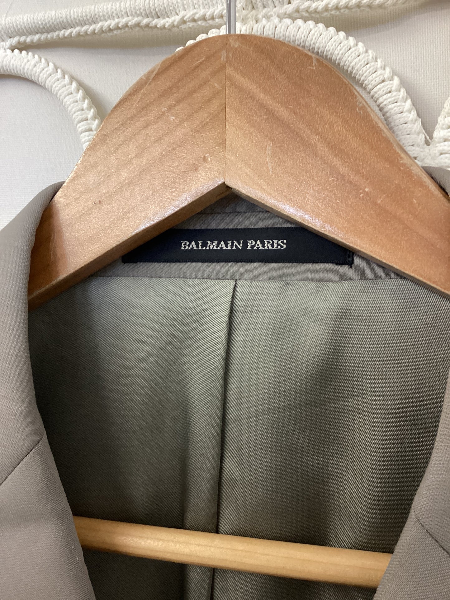 Balmain Paris Suit - Light Mushroom, 100% Fine Wool - Jacket: Size 40 Short, Trouser: 34 Inch Waist, 30 inch inside