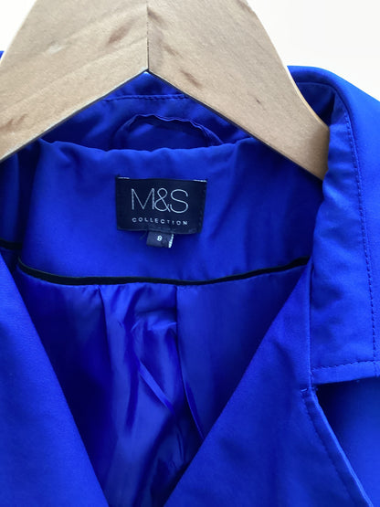 M&S Women’s Blue Coat Size UK 8