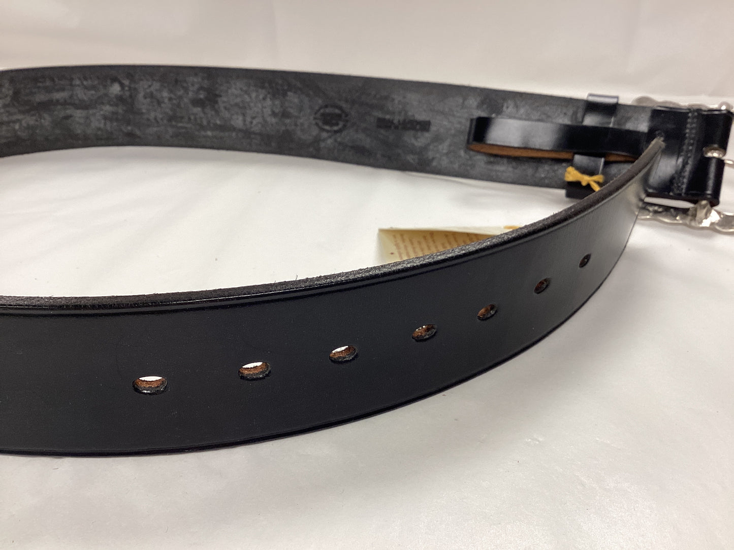 McRostie of Glasgow Black Real Leather Bridle Belt for Highland dress, Variable sizes from 33-39.5 inches