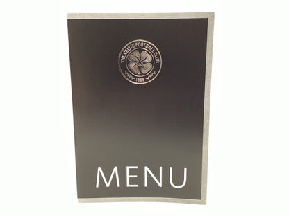 Celtic Hospitality Gifts from Celtic FC vs Livingston FC Match 11/02/2026. 2x Programmes, 2x Suit Carriers, 1x Laptop Bag, 1x Menu