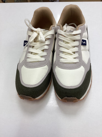 Joules new ladies cream and animal print sneakers size 6