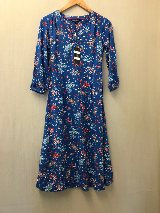 Crew Clothing Company Blue Floral Tea Dress Size 8