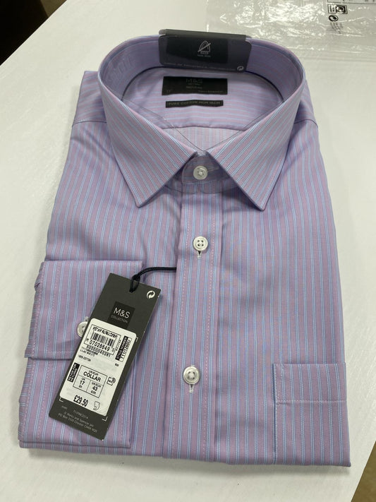 Marks and Spenser Lilac Mix Mens Shirt