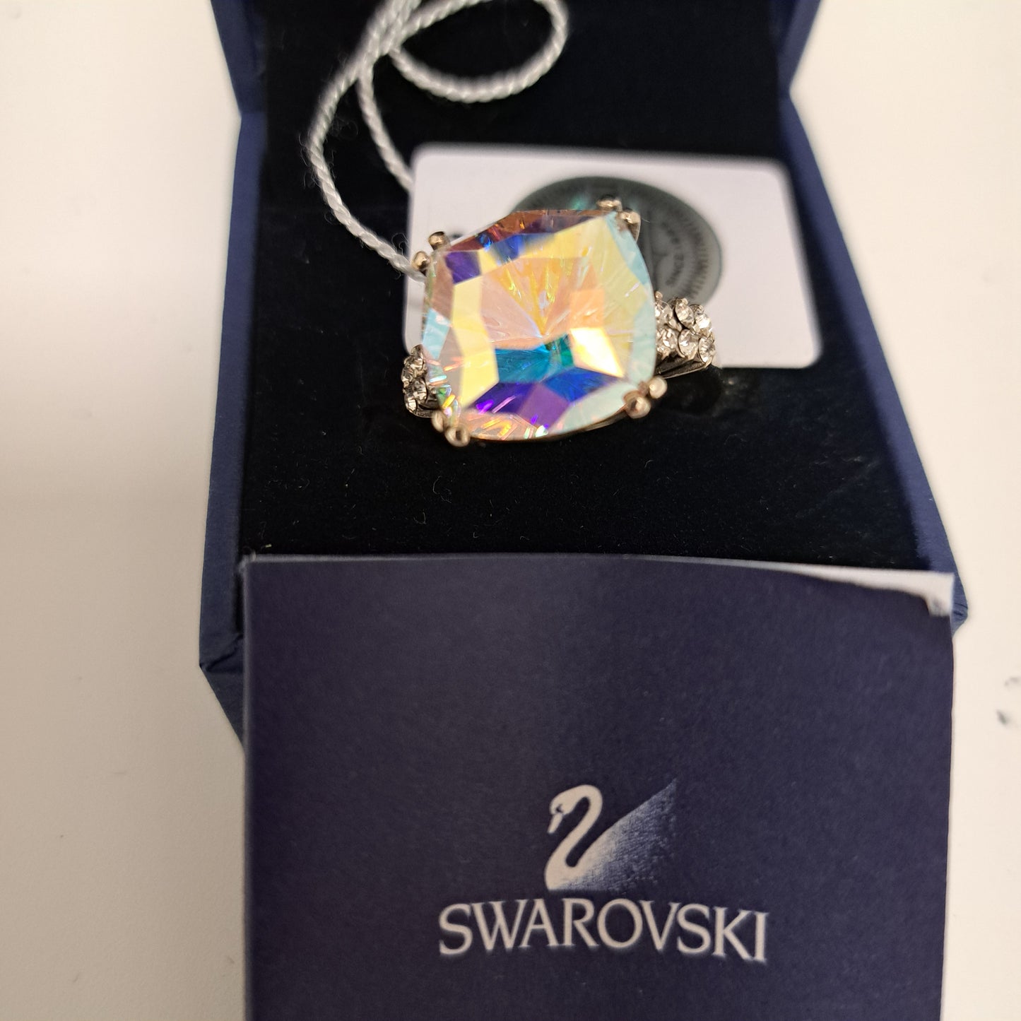 Swarovski Cocktail Square Cut Statement Crystal Ring