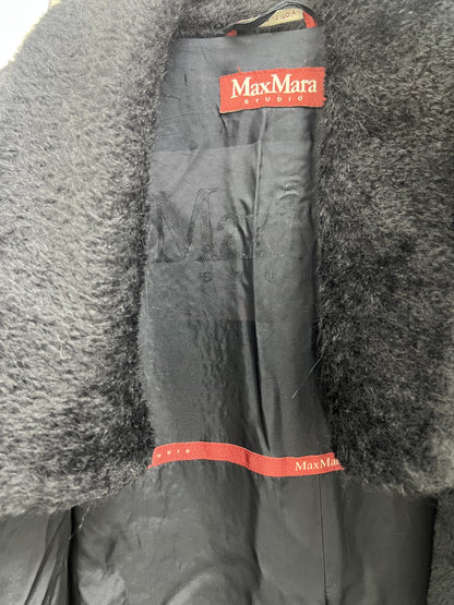 Max Mara Black Teddy Coat Size 12