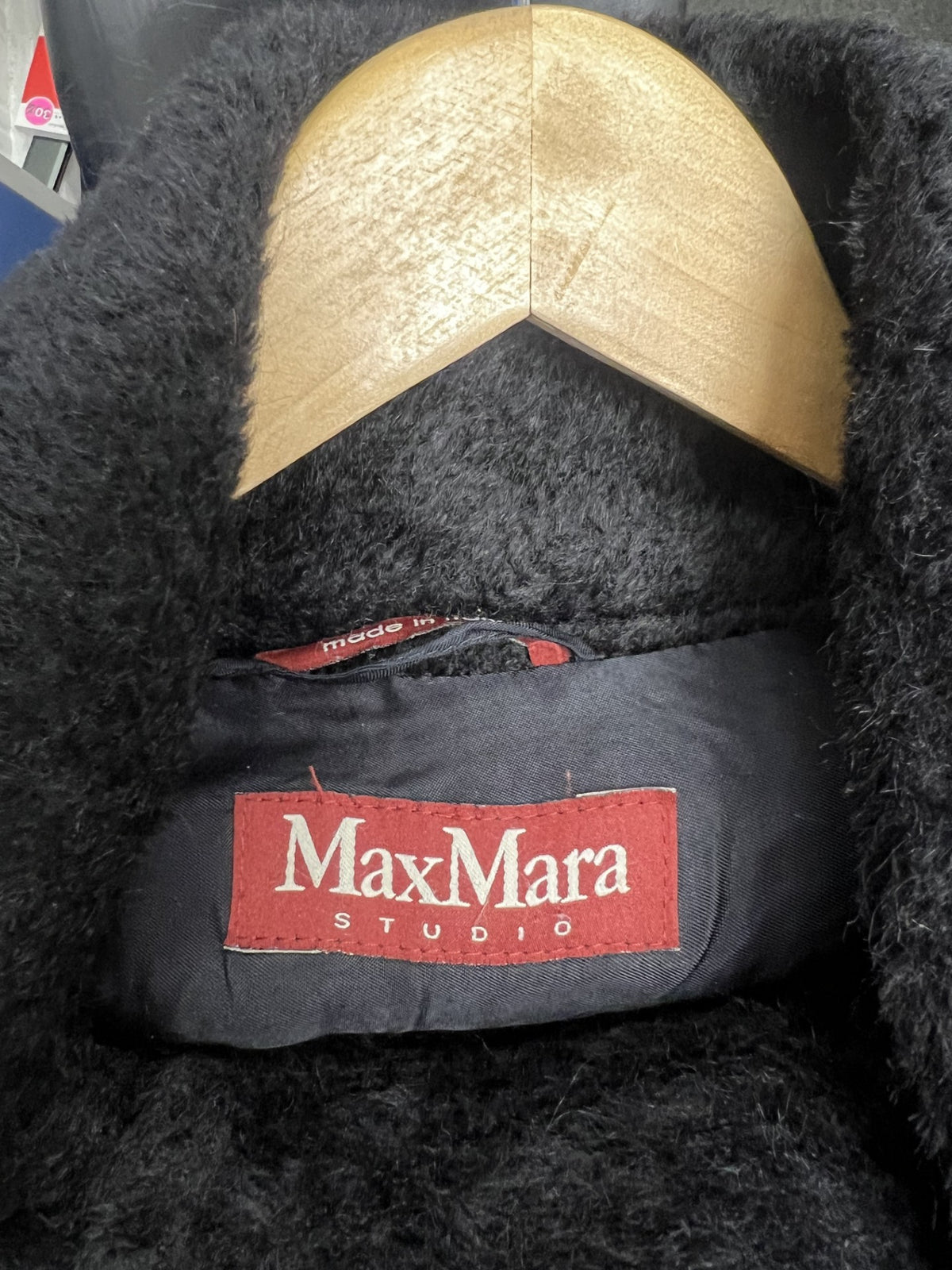 Max Mara Black Teddy Coat Size 12