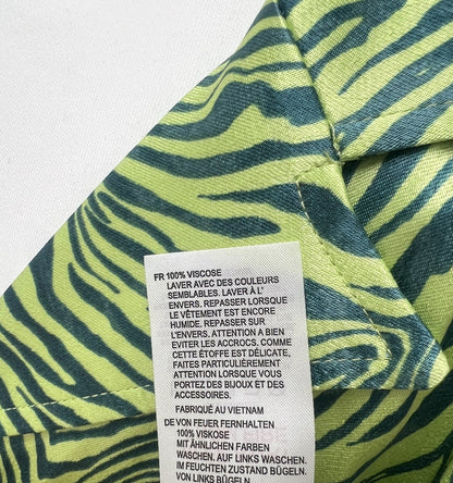 Oliver Bonas Green Animal Print Blouse Size 8 BNWT