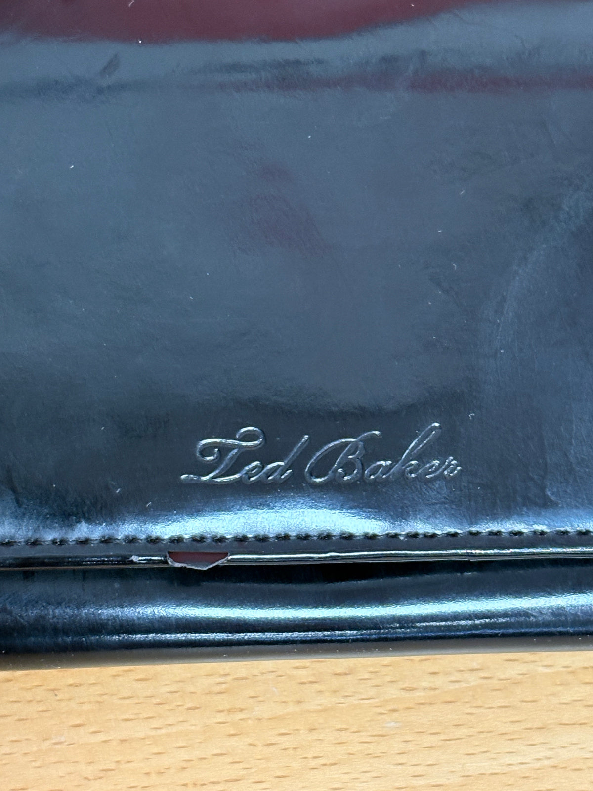 Ted Baker Kassady Crystal Bobble Black Leather Purse