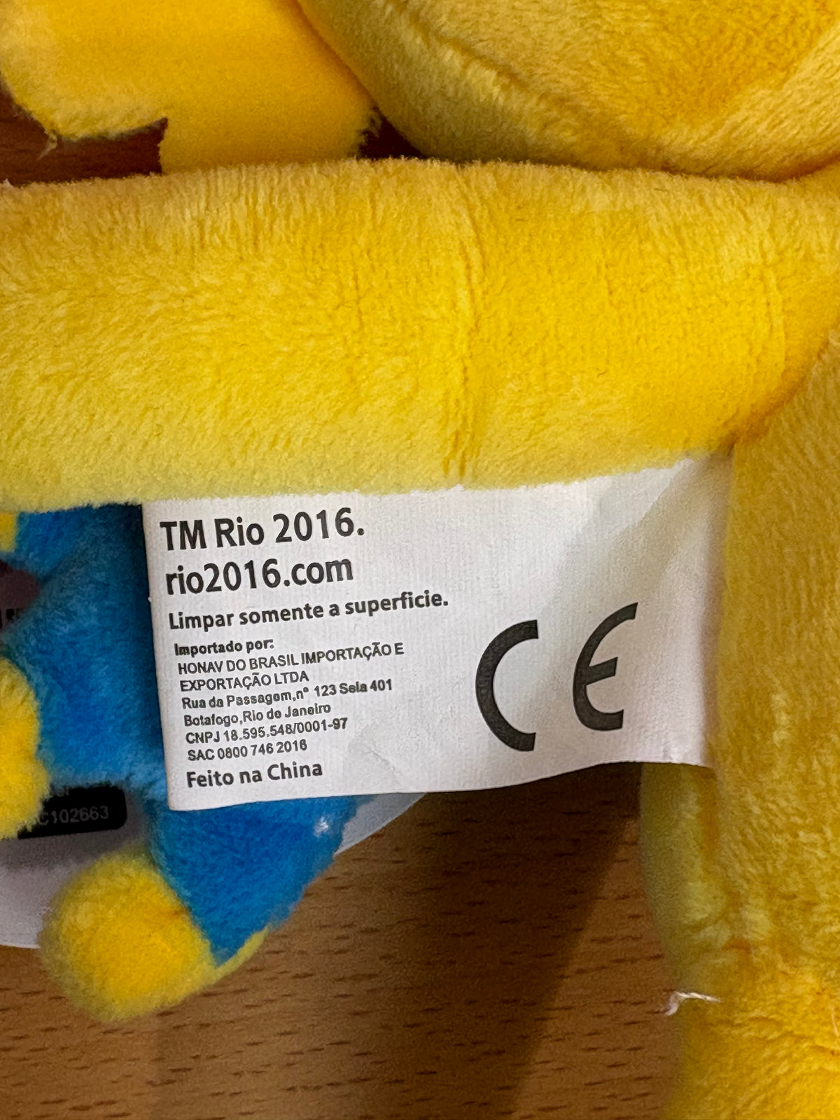 Rio 2016 Olympic Games Vinicius Plush Toy - BNWT