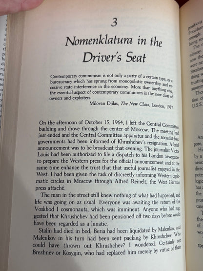 Nomenklatura: Anatomy of the Soviet Ruling Class by Michael Voslensky