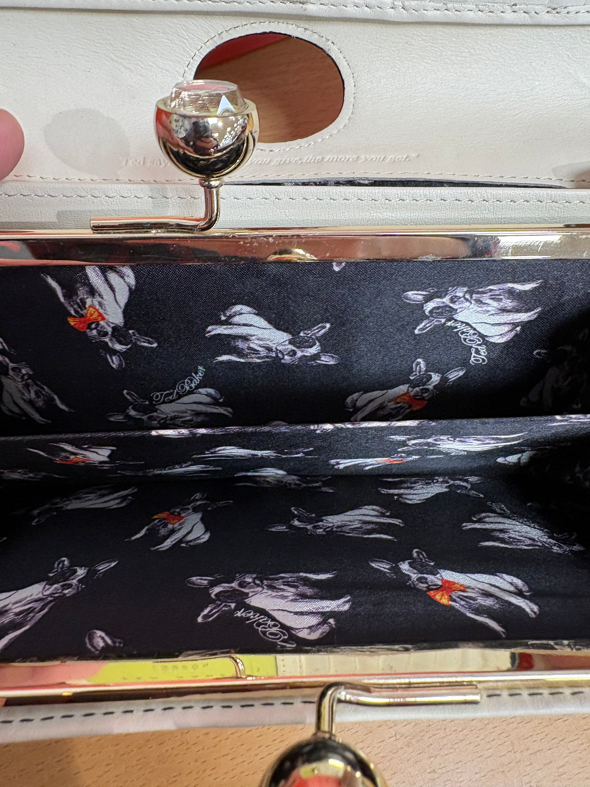 Ted Baker Kassady Crystal Bobble Black Leather Purse