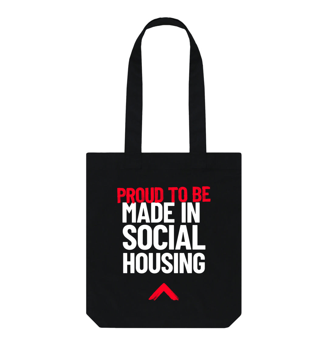 Black Made in Social Housing Tote Bag