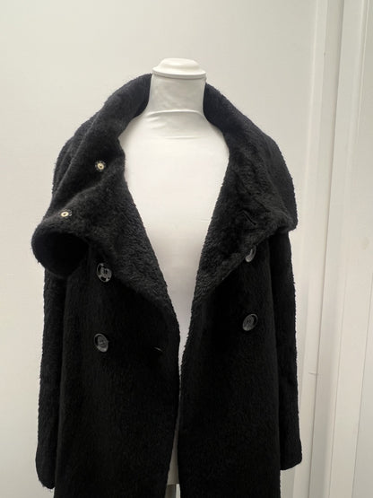 Max Mara Black Teddy Coat Size 12