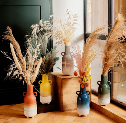 mojave vase range displayed in a home with dried flowers in each vase