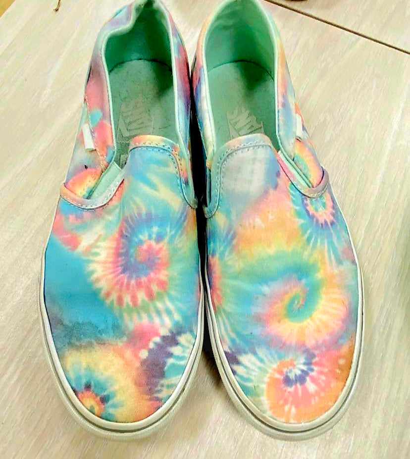 Tye Dye Off The Wall Vintage Vans Uk Size 6